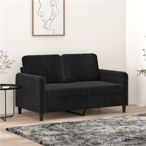 Bowery Hill Contemporary 2-Seater Sofa in Black Finish Polyester