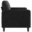 Bowery Hill Contemporary Metal 2-Seater Sofa in Black Polyester Velvet