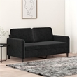 Bowery Hill Contemporary Metal 2-Seater Sofa in Black Polyester Velvet