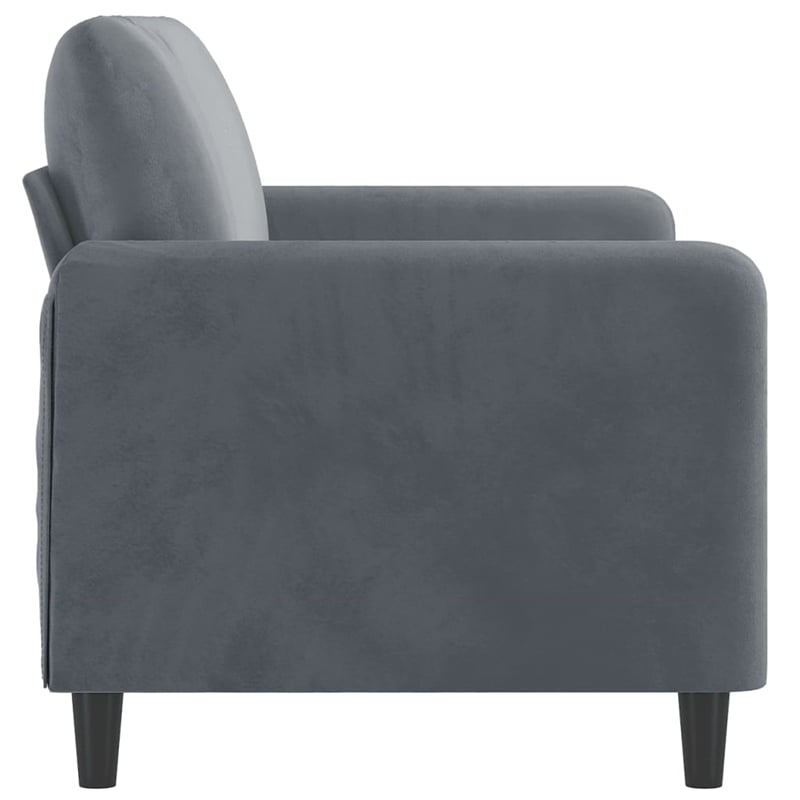 Bowery Hill Contemporary 2-Seater Sofa in Dark Grey Polyester