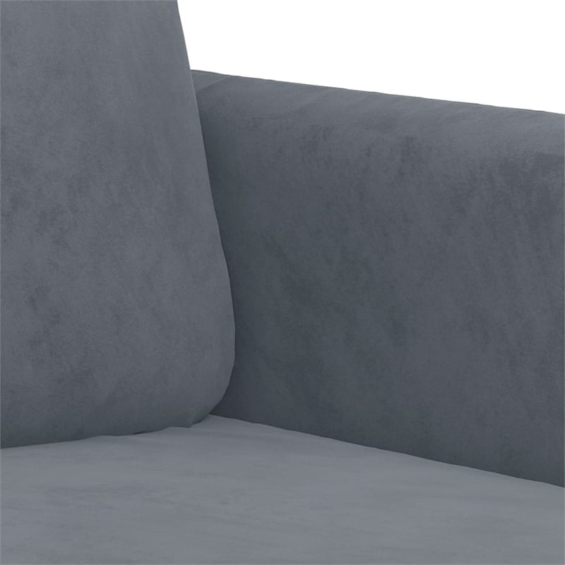 Bowery Hill Contemporary 2-Seater Sofa in Dark Grey Polyester