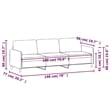 Bowery Hill Metal 3-Seater Sofa in Light Grey Polyester Velvet