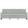 Bowery Hill Metal 3-Seater Sofa in Light Grey Polyester Velvet