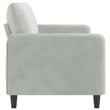 Bowery Hill Metal 3-Seater Sofa in Light Grey Polyester Velvet