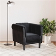 Bowery Hill Contemporary Single Sofa Chair in Black Polyester Velvet