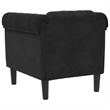 Bowery Hill Contemporary Single Sofa Chair in Black Polyester Velvet
