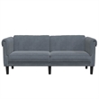 Bowery Hill Contemporary Sofa in Dark Grey Finish Polyester Velvet