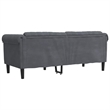 Bowery Hill Contemporary Sofa in Dark Grey Finish Polyester Velvet