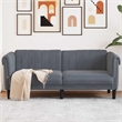 Bowery Hill Contemporary Sofa in Dark Grey Finish Polyester Velvet