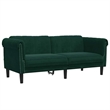 Bowery Hill Contemporary Sofa in Dark Green Polyester Velvet