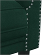 Bowery Hill Contemporary Sofa in Dark Green Polyester Velvet