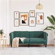 Bowery Hill Contemporary Sofa in Dark Green Polyester Velvet