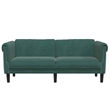 Bowery Hill Contemporary Sofa in Dark Green Polyester Velvet