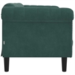 Bowery Hill Contemporary Sofa in Dark Green Polyester Velvet