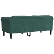 Bowery Hill Contemporary Sofa in Dark Green Polyester Velvet
