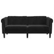 Bowery Hill Contemporary 2-Seater Stylish Design Sofa in Black Velvet