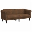 Bowery Hill Modern / Contemporary Sofa in Brown Faux Suede Leather