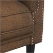 Bowery Hill Modern / Contemporary Sofa in Brown Faux Suede Leather