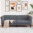 Bowery Hill Contemporary Sofa in Dark Grey Finish Polyester Velvet