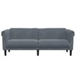 Bowery Hill Contemporary Sofa in Dark Grey Finish Polyester Velvet