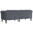 Bowery Hill Contemporary Sofa in Dark Grey Finish Polyester Velvet