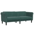 Bowery Hill Contemporary Sofa in Dark Green Polyester Velvet