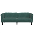 Bowery Hill Contemporary Sofa in Dark Green Polyester Velvet