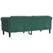 Bowery Hill Contemporary Sofa in Dark Green Polyester Velvet