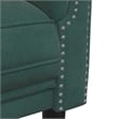 Bowery Hill Contemporary Sofa in Dark Green Polyester Velvet