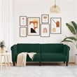 Bowery Hill Contemporary Sofa in Dark Green Polyester Velvet