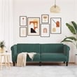 Bowery Hill Contemporary Sofa in Dark Green Polyester Velvet