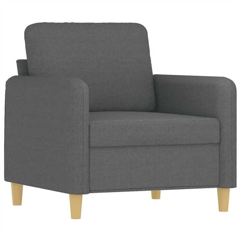 Bowery Hill Contemporary Single Sofa Chair in Dark Grey Polyester