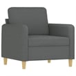 Bowery Hill Contemporary Single Sofa Chair in Dark Grey Polyester