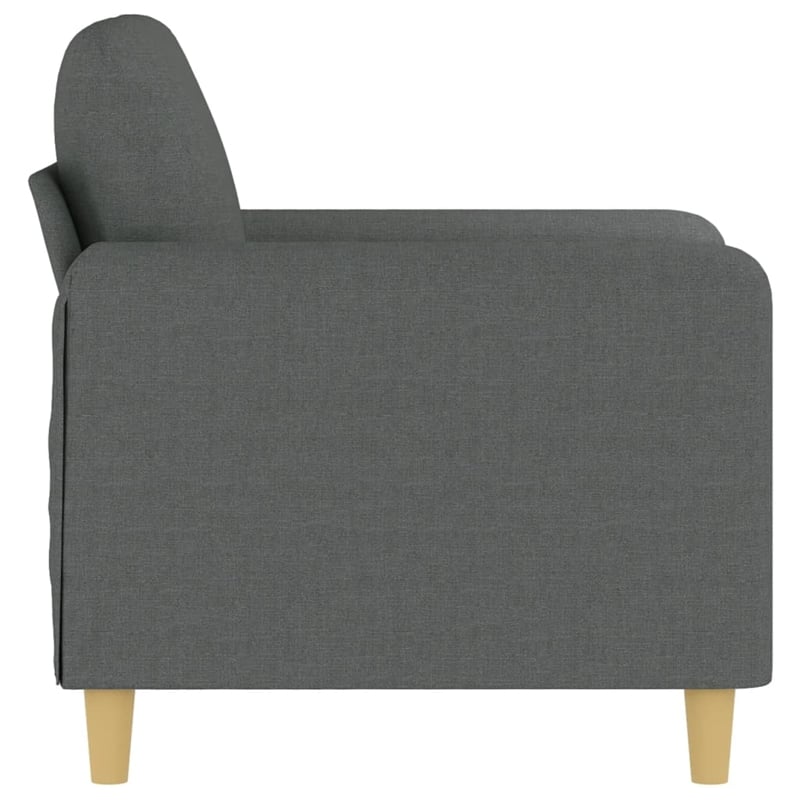 Bowery Hill Contemporary Single Sofa Chair in Dark Grey Polyester