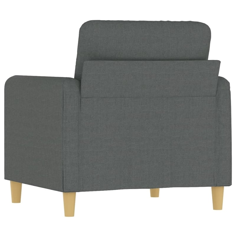 Bowery Hill Contemporary Single Sofa Chair in Dark Grey Polyester