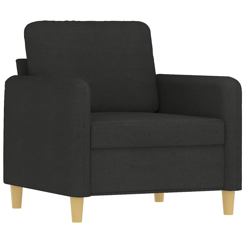 Bowery Hill Contemporary Single Sofa Chair in Black Finish Fabric