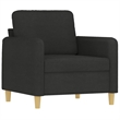Bowery Hill Contemporary Single Sofa Chair in Black Finish Fabric
