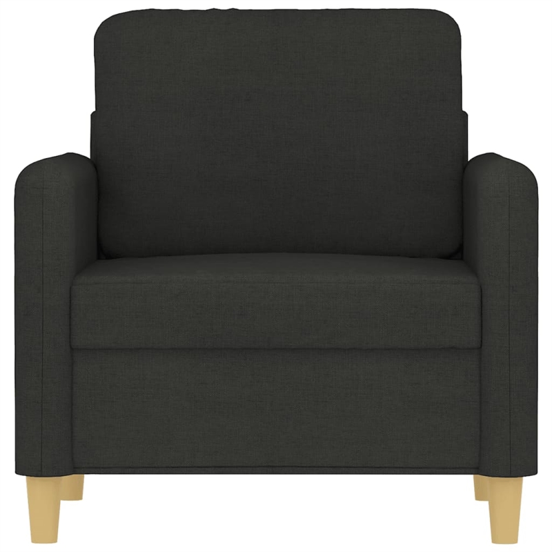 Bowery Hill Contemporary Single Sofa Chair in Black Finish Fabric