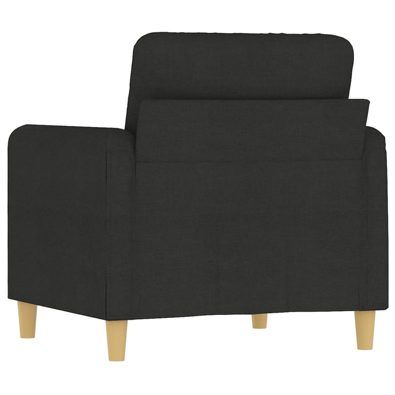 Bowery Hill Contemporary Single Sofa Chair in Black Finish Fabric