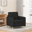 Bowery Hill Contemporary Single Sofa Chair in Black Finish Fabric