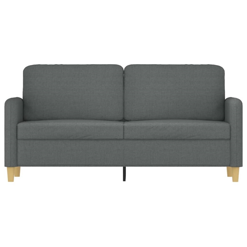 Bowery Hill Contemporary Metal 2-Seater Sofa in Dark Gray Fabric