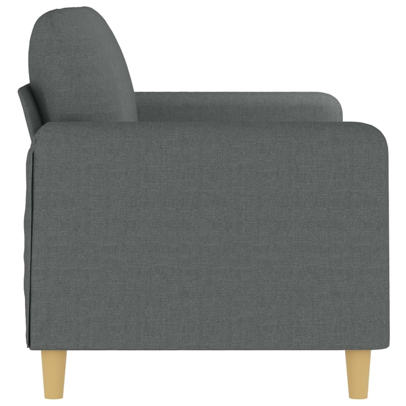 Bowery Hill Contemporary Metal 2-Seater Sofa in Dark Gray Fabric