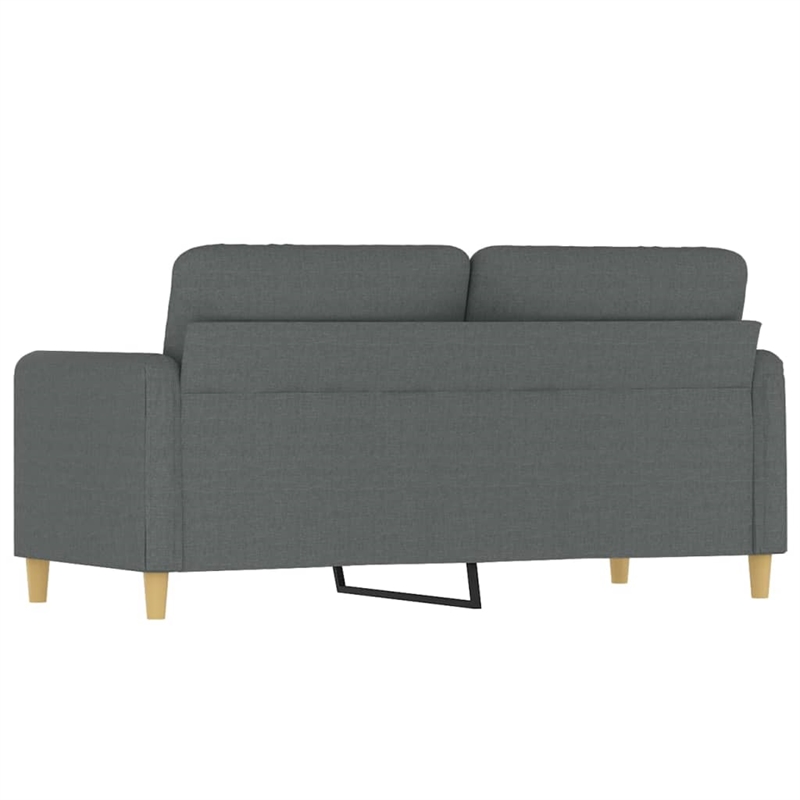 Bowery Hill Contemporary Metal 2-Seater Sofa in Dark Gray Fabric