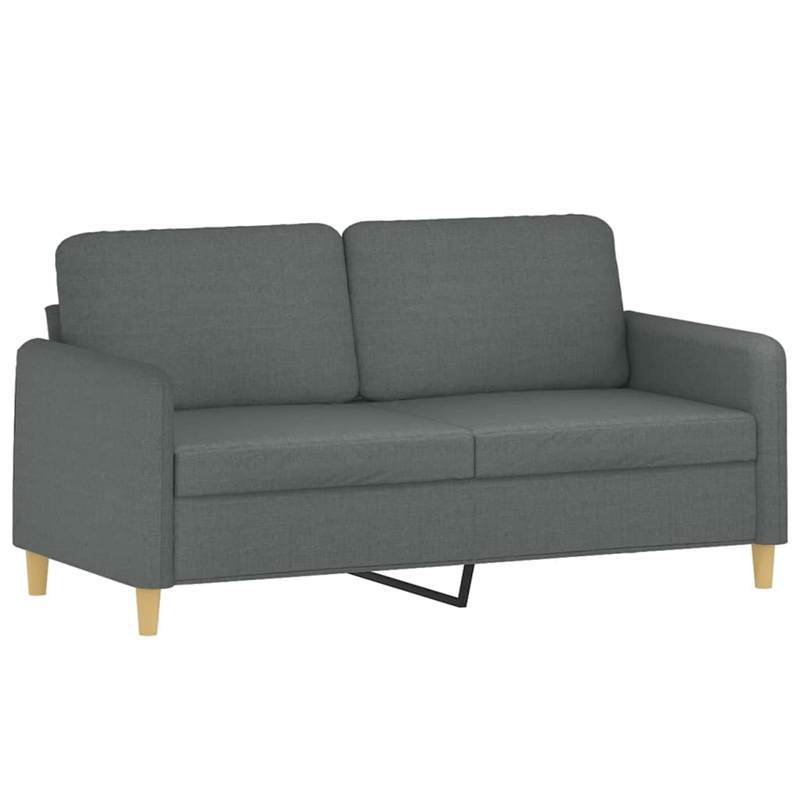 Bowery Hill Contemporary Metal 2-Seater Sofa in Dark Gray Fabric