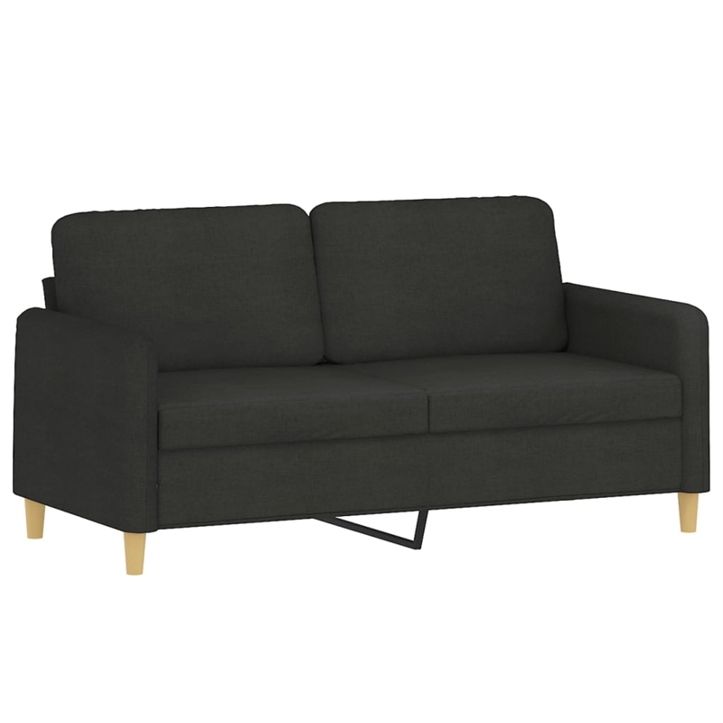Bowery Hill Contemporary Metal 2-Seater Sofa in Black Fabric