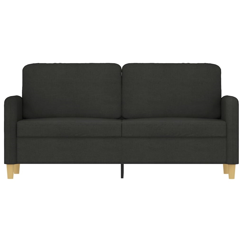 Bowery Hill Contemporary Metal 2-Seater Sofa in Black Fabric