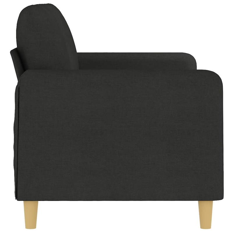 Bowery Hill Contemporary Metal 2-Seater Sofa in Black Fabric