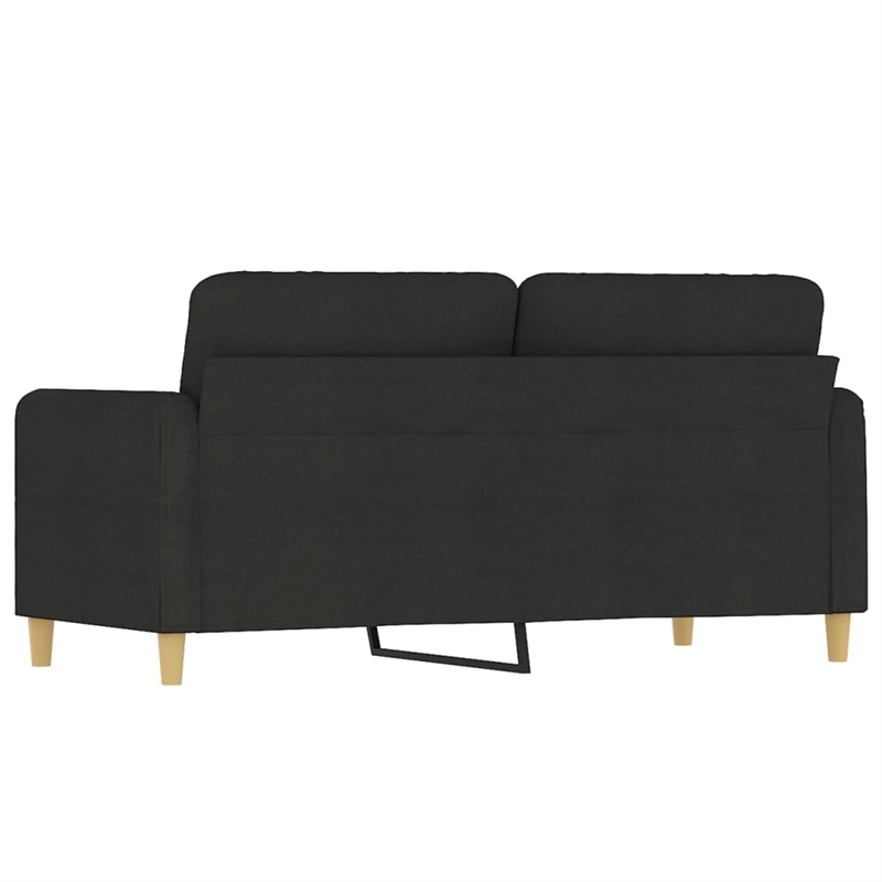 Bowery Hill Contemporary Metal 2-Seater Sofa in Black Fabric