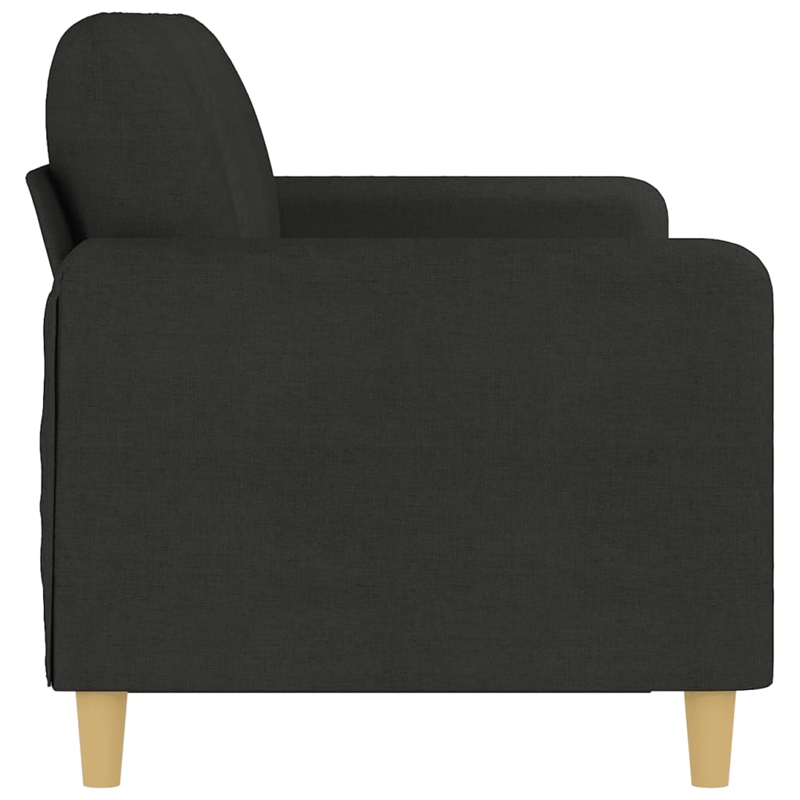 Bowery Hill Contemporary Metal 3-Seater Sofa in Black Fabric