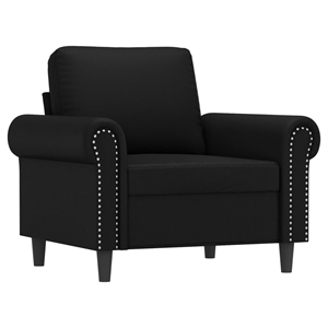 Bowery Hill Contemporary Single Sofa Chair in Black Finish Fabric